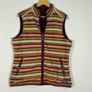 Hooey Reversible fleece vest purple & multi stripe Western Rodeo Cowgirl Cozy